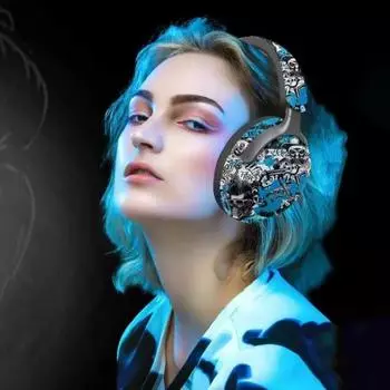 Наушники с шумоподавлением Yousheng, совместимые с Bluetooth, регулируемое оголовье, идеальная посадка, беспроводные наушники с низкой задержкой небесно-голубой