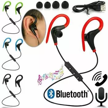 Наушники с заушниками Стерео наушники для музыки Спортивная гарнитура Bluetooth наушники Спортивные наушники красный