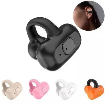 Наушники с зажимом для ушей Bluetooth 5,3, беспроводные наушники HIFI со стереозвуком, водонепроницаемые TWS-гарнитуры с шумоподавлением, вкладыши с низкой задержкой кофейный