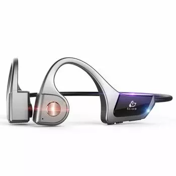 Наушники SLuB Bluetooth с костной проводимостью, открытые, IPX5, 8 часов непрерывной сверхбеспроводной связи, совместимые с iPhone, серебристые наушники, [Bluetooth 5.0,