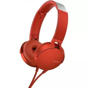 Наушники Sony Heavy Bass Model MdR XB550ap Складной пульт дистанционного управления с микрофоном Красный MdR XB550ap R Красный проводной