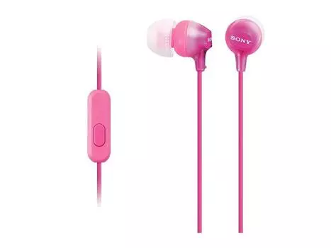 Наушники Sony канального типа с пультом дистанционного управления и розовым PI MDR-EX15AP: микрофон, MDR-EX15AP