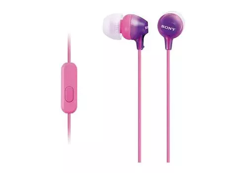 Наушники SONY канального типа с пультом ДУ и микрофоном Violet V MDR-EX15AP: MDR-EX15AP