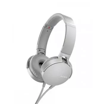 Наушники Sony с мощным басом, модель MDR-XB550AP: Складная с пультом ДУ и микрофоном, белая MDR-XB550AP W