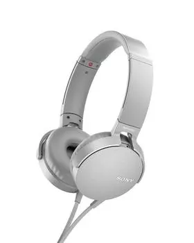 Наушники Sony с мощным басом, модель MDR-XB550AP: Складная с пультом ДУ и микрофоном, белая MDR-XB550AP W