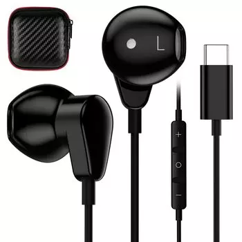 Наушники типа C Проводной микрофон Наушники USB C Звонки Совместимость с iPad 4 10-го поколения iPad Mini Galaxy S22 S23 Ultra Z Flip 5 Pixel 6a MacBook