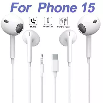 Наушники типа C Стереонаушники с микрофоном и громкостью Проводные наушники-вкладыши HiFi Музыкальные наушники Handfree Наушники Type-C Type-c