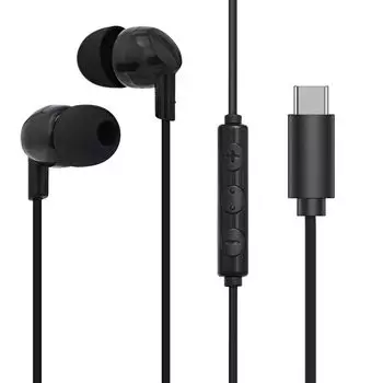 Наушники TOPLAND USB Наушники с микрофоном и пультом дистанционного управления Проводные стерео iPhone Android Смартфон Мобильный телефон Type-C 1.2m (черный)