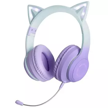 Наушники Topsky Cat Ear, беспроводные наушники со светодиодной подсветкой, преобразованием цветов, Bluetooth 5.1, беспроводные с микрофоном, звукоизоляция