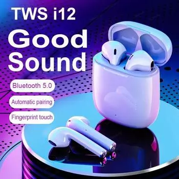 Наушники TWS Bluetooth Беспроводная гарнитура 6D Hi-Fi Наушники с сенсорным управлением Всплывающие наушники белый