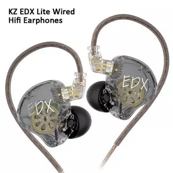 Наушники-вкладыши KZ EDX Lite Hifi, проводные стереонаушники с разъемом 3,5 мм, шумоподавлением и микрофоном, модные спортивные гарнитуры. No Mic белый