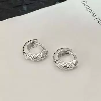 Наушники-вкладыши с бриллиантами Изысканные серьги Новогодние серьги Высококачественные серьги Женская элегантность