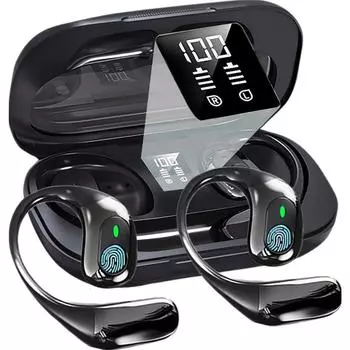 Наушники-вкладыши с искусственным интеллектом Переводчик Беспроводные наушники 144 языка Онлайн и офлайн Наушники-крючки 36 часов воспроизведения Идеально подходит для путешествий и бизнеса Black