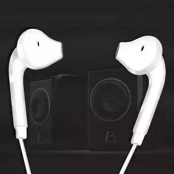 Наушники-вкладыши с микрофоном для Samsung Galaxy S5 S4 i9800 S6 Edge (цвет: белый)