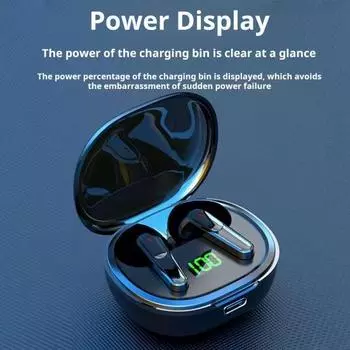 Наушники-вкладыши с поддержкой Bluetooth и чехлом для беспроводной зарядки. Цифровой дисплей. Сенсорное управление. Водонепроницаемый стереозвук.