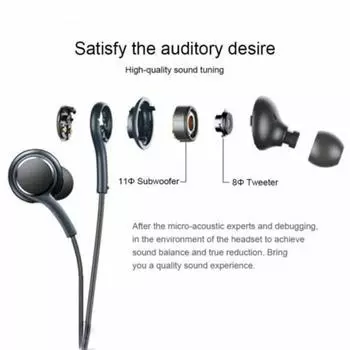 Наушники-вкладыши с проводом микрофона, гарнитура для устройства Samsung, стереооборудование, аудио 3,5 мм или H4V2 black-one-size