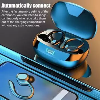 Наушники-вкладыши со светодиодным дисплеем, ушной крючок, Bluetooth-гарнитура с микрофоном, беспроводные наушники, стереонаушники Bluetooth, оригинальные беспроводные наушники TWS