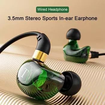 Наушники-вкладыши Стереозвук с линейным управлением Супер басы без искажений с микрофоном Наслаждайтесь музыкой Plug-and-Play