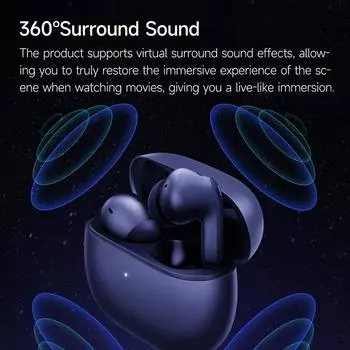 Наушники Xiaomi Redmi Buds 4 Pro BT 5.3 с активным шумоподавлением, 3 микрофона, беспроводные наушники, 36 часов чёрный