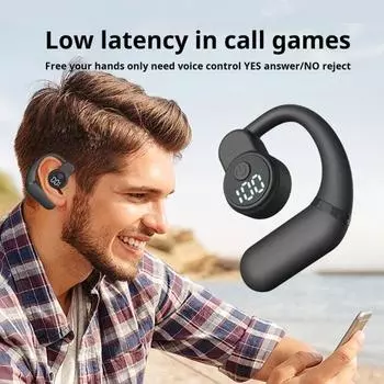 Наушники Yousheng Open Ear Bone Conduction с шумоподавлением, сверхлегкие водонепроницаемые беспроводные наушники-вкладыши с поддержкой Bluetooth для бизнеса