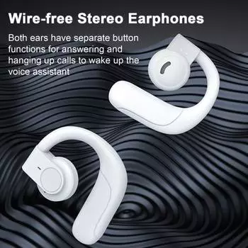 Наушники Yousheng с поддержкой Bluetooth, цифровой дисплей, сенсорное управление, 3D стереозвук, шумоподавление, беспроводная гарнитура, вкладыши белый