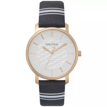 [Nautica] Часы NAUTICA Coral Gables с серебряным кожаным ремешком 36 мм NAPCGS005 женские [Обычный импортный продукт]