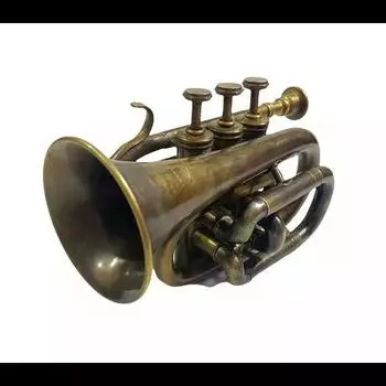 Морская латунная труба карманный горн 3-клапанный мундштук профессиональная труба M коричневый