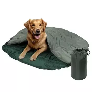 Navaris Dog Sleeping Bag Dog Cat Bed Folding Bed Cot Dog Bed Cat Bed Outdoor Camping Suitable from to Diameter 100cm Green - - 10°C -5°C зелёный