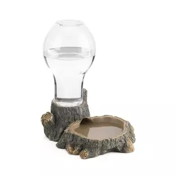 Navaris Water Dish Reptile Pet Drinking Bowl Drinking Dish Water Dispenser Automatic Waterer Water Container Turtle Lizard Gecko Snake 17x13x18cm