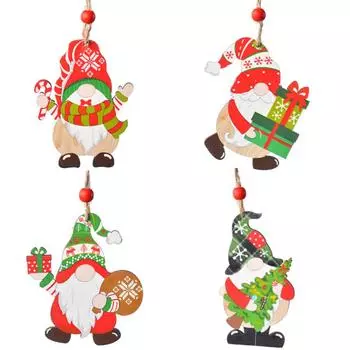 Navidad 2022 Рождественские гномы Деревянные подвески Рождественская елка Украшение Рождественское украшение для дома Новый год