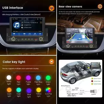 Navifly 1Din Универсальная головная часть 6.2 сенсорный экран автомобильный радиоприемник стерео мультимедийный плеер беспроводной Carplay Android Auto поддержка BT