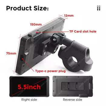 NaviFly 5,5-дюймовый мотоциклетный навигатор водонепроницаемый монитор беспроводной Carplay Android Auto мотоцикл двойной 1080P запись BT TPMS