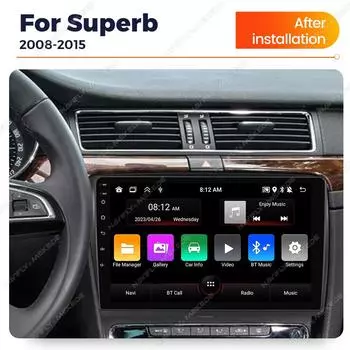 Navifly IPS Android Car Radio для Skoda Superb 2 2008-2015 Мультимедийный Видео Плеер BT Carplay Авто Навигация GPS 2Din Головное Устройство