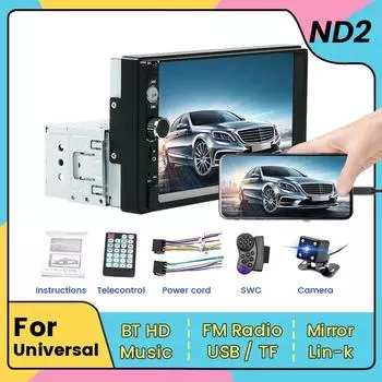 Navifly ND2 1Din автомобильный радиоприемник 7-дюймовый HD сенсорный экран универсальный MP5-плеер FM мультимедийный видеоплеер стерео Carplay автомобильное головное устройство