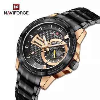 Naviforce NF9206 Многофункциональные спортивные мужские часы с ремешком из нержавеющей стали