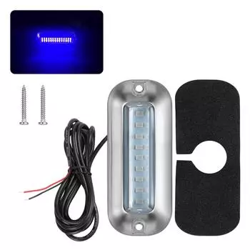 Навигационный свет, транцевые фонари для лодки, 10-30 В, водонепроницаемый подводный понтон, морской корабль, 27 светодиодов, подводная лампа для яхты из нержавеющей стали зелёный