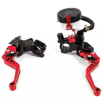 Nawenson Универсальный 7/8 22 мм мотоциклетный главный тормозной цилиндр сцепления, комплект рычагов, резервуар для жидкости серый