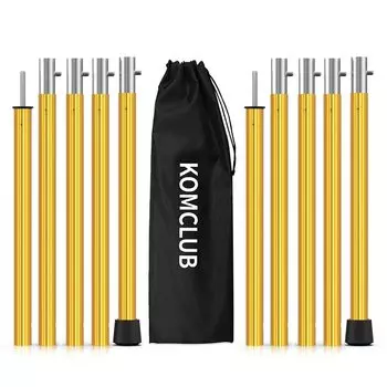 Навес для палатки KOMCLUB, изготовленный из 19-миллиметровой общей длины, с кнопкой-кустом, легко разделяется на 5 секций, в комплект входит место для хранения, подходит для использования в цветущих растениях