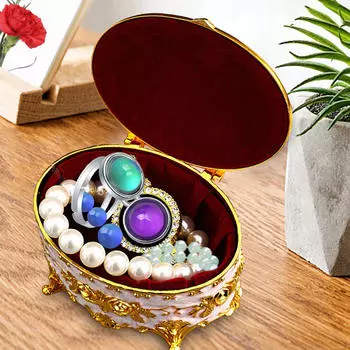 Навесная эмалированная шкатулка для драгоценностей в стиле ретро, органайзер для украшения ремесел для коллекционных предметов
