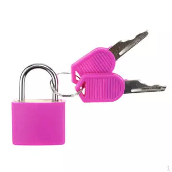 Навесной замок для домашнего шкафа, цветной, с двумя ключами розовый
