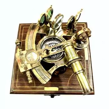 Навигационный секстант J. Скотт Лондон с Compass Hardwood Box Astrolabe Marine Sextant