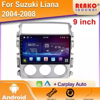 Навигация Автомобильный Android Авто Радио Для Suzuki Liana 2004-2008 Carplay Головное Устройство Плеер Мультимедиа GPS DVD 2 din BT 4 core 1GB+32GB carplay