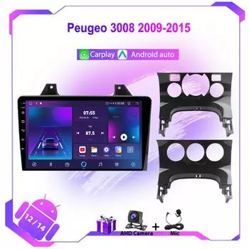 Навигация GPS автомобильное радио для Peugeo 3008 2009-2015 беспроводной Carplay 4G WIFI мультимедиа Android Auto BT 2Din головное устройство стерео