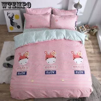 Наволочка 4 шт./компл. постельное белье единорог ананас фламинго простыня пододеяльник Twin 3Pcs