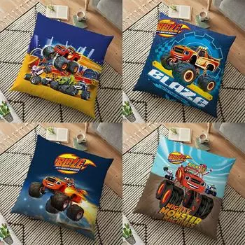 Наволочка Blaze Monster Machines Blaze Cars с героями мультфильмов для детей, русская дробилка, грузовик, транспортные средства, украшения для спальни, наволочки 45 см 1