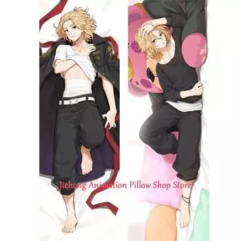 Наволочка Dakimakura Anime Tokyo Revengers Manjiro Sano, двухсторонний принт, в натуральную величину, высокое качество, 2WAY, наволочка, подарки отаку 40x120cm Peach Skin