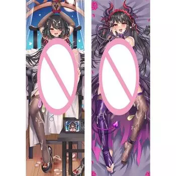 Наволочка Date a Live Tokisaki Kurumi Dakimakura, наволочка для всего тела, наволочка для обнимания, двухсторонний чехол для подушки отаку с принтом A 40x120cm Peachskin