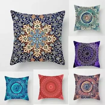 Наволочка декоративная наволочка для дивана, спальни, офиса, гостиной, абстрактная геометрическая богемная наволочка в стиле мандалы 40x40cm