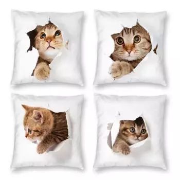 Наволочка для дивана для спальни, гостиной, наволочка с милым котом, любимое украшение для детей 40x40cm