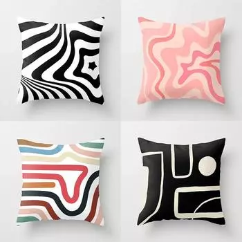 Наволочка для домашнего декора, спальня, гостиная, диван, психоделическая полосатая наволочка из полиэстера с принтом, 45x45 см, Funda de almohada 40x40cm